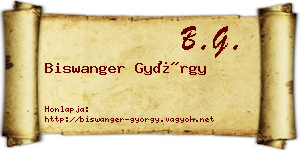 Biswanger György névjegykártya