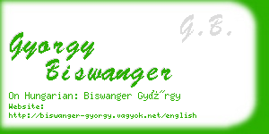 gyorgy biswanger business card